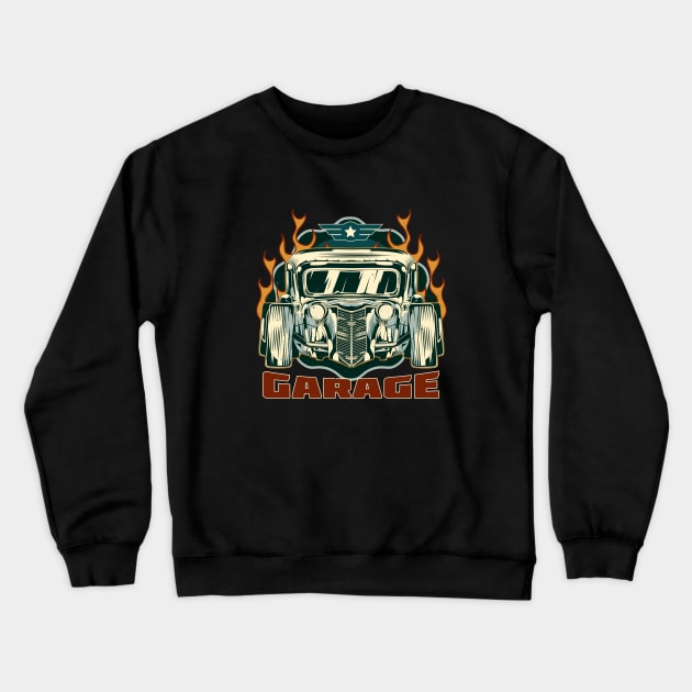 Classic car shirt vintage hot rod Crewneck Sweatshirt by Jose Luiz Filho